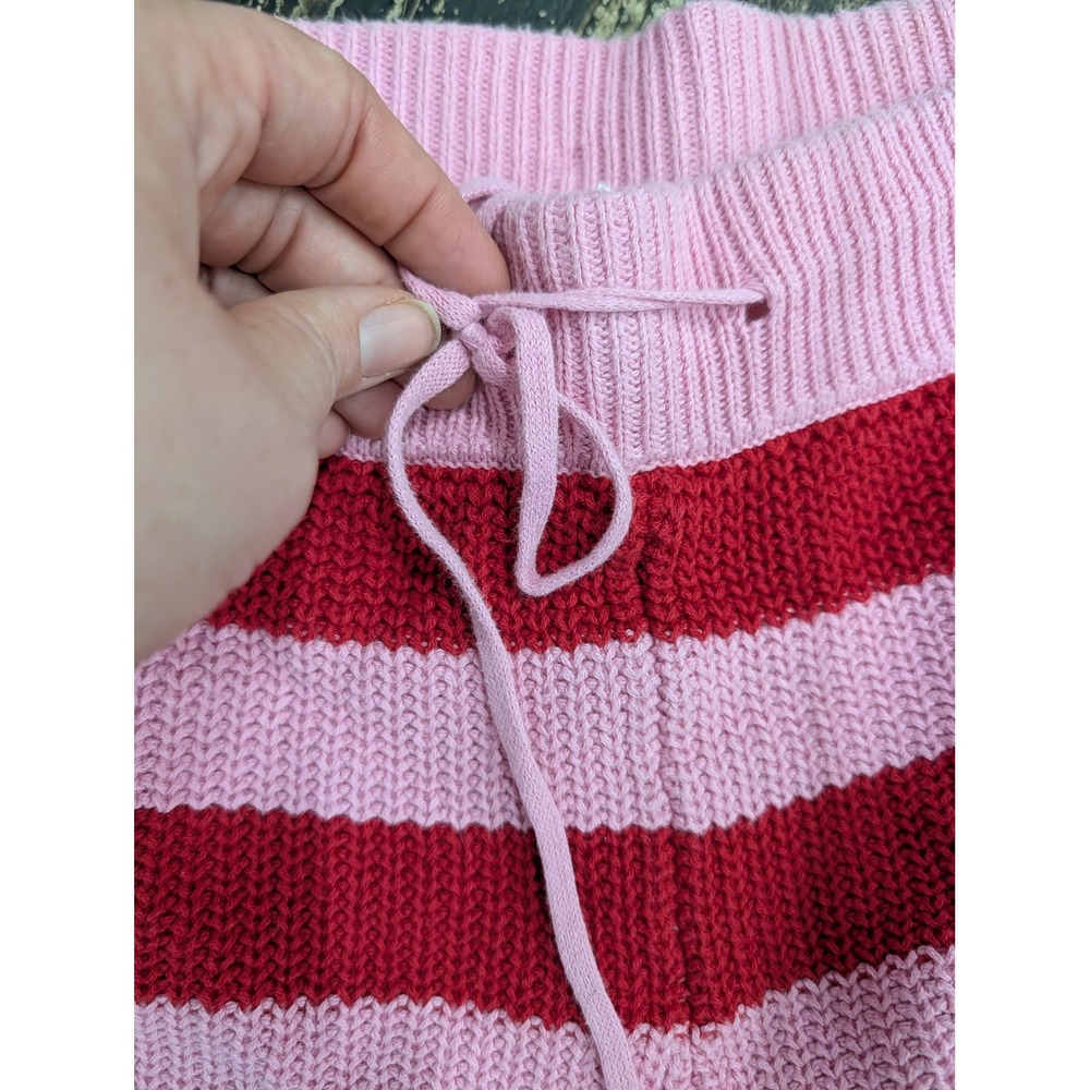 Beach Riot Balboa Shorts Pink Red Striped Knit Cotton Lounge Shorts- Medium - Picture 6 of 6